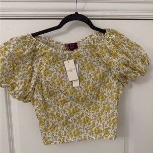 Jcrew Liberty Fabric Cropped Puff Sleeve top NWT